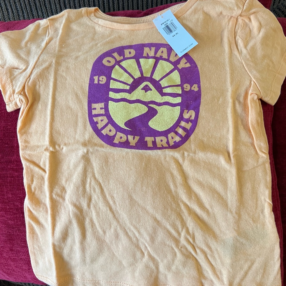 🧡15 for $20🧡 Old Navy HappyTrails Orange Logo Graphic Tshirt| size XS